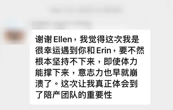 客户发给 Ellen 的消息（截图，客户名称已模糊处理）